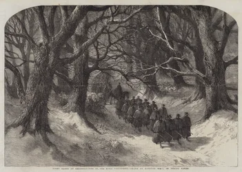 Nachtmars tijdens Kersttijd van de Rifle Volunteers, 1st Surrey Rifles